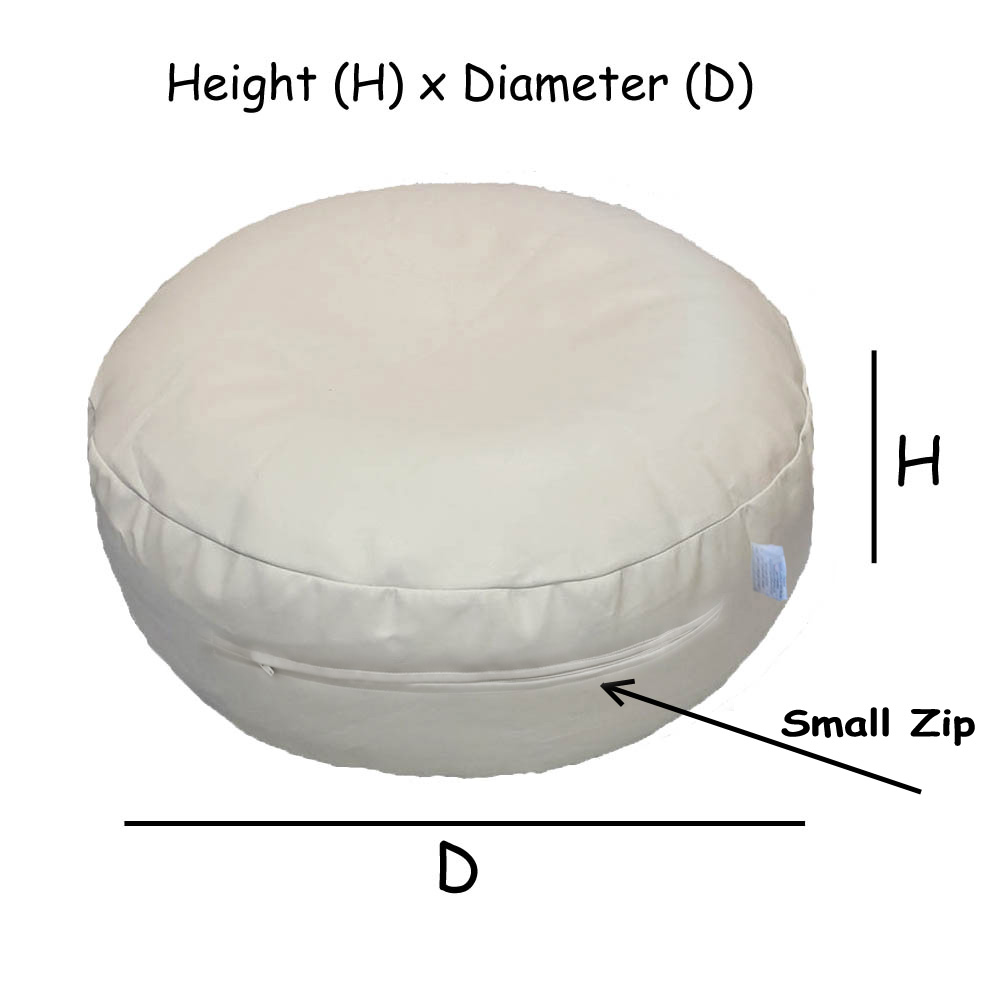 Cotton Drill Round Pouffe Beanbags