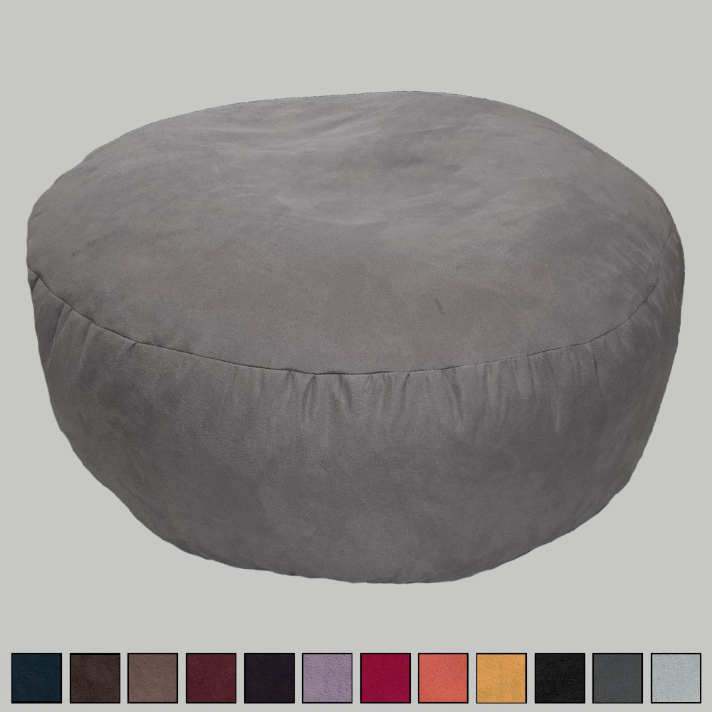 Faux Suede Round Pouffes