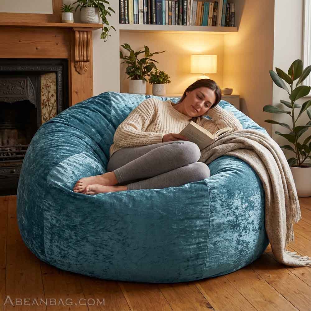 Huge Crushed Velvet Jumbo Beanbags