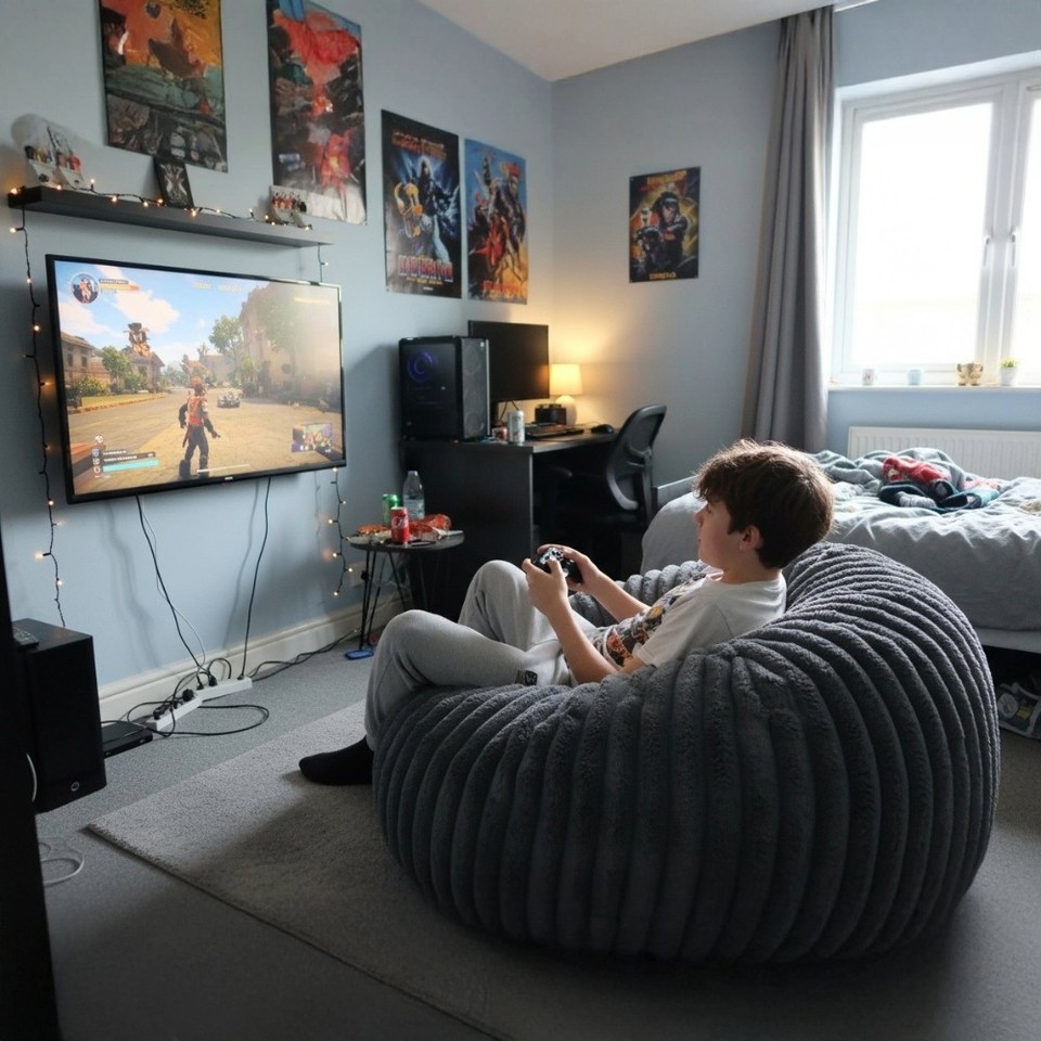 Ribbed Faux Fur Bean Bags Chunky Jumbo fur