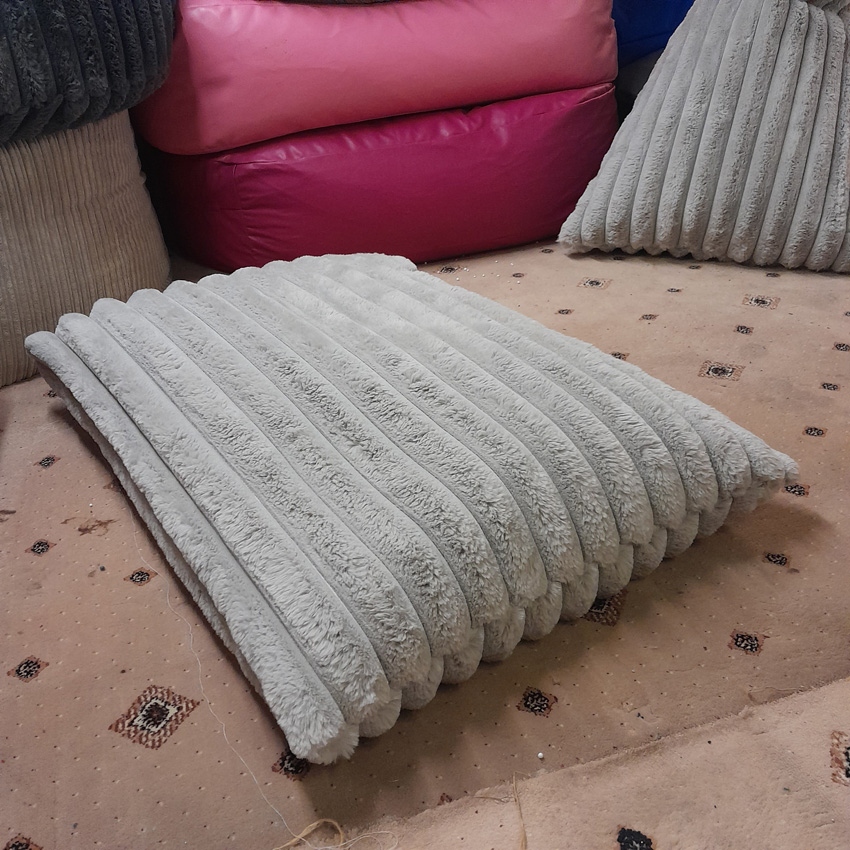 Ribbed Faux Fur Floor Cushion Bean Bag