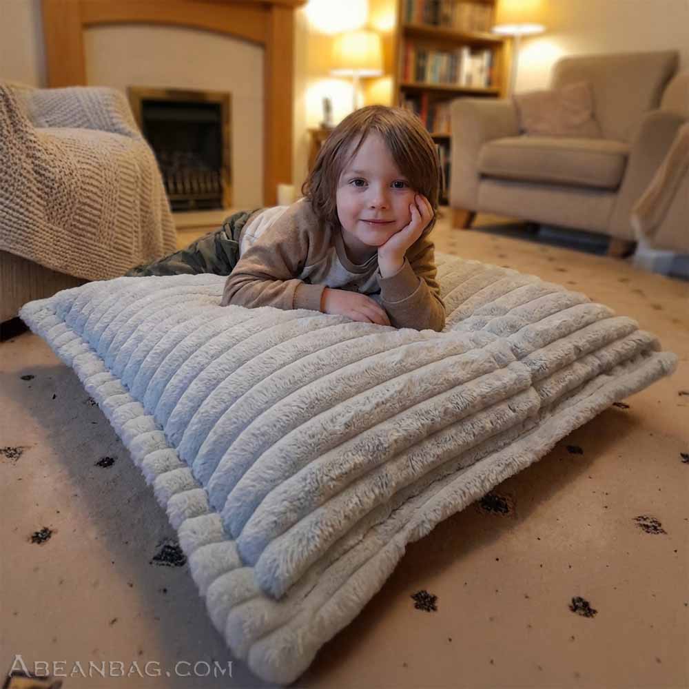 Ribbed Faux Fur Bean Bag Lounger