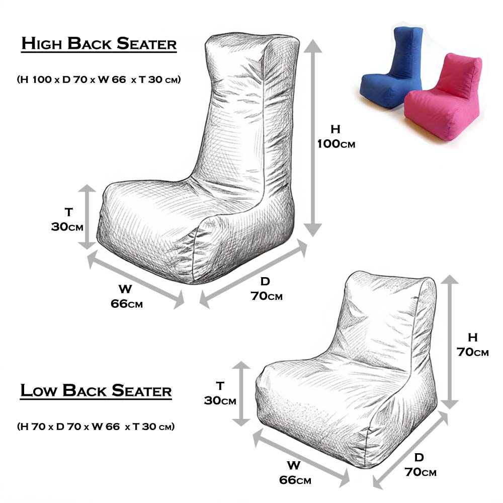 Faux Suede Bean Bags High Back