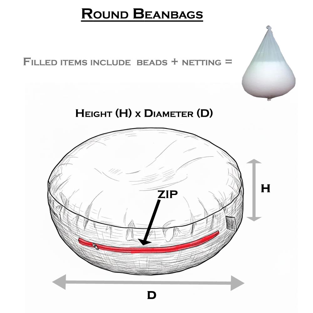 Cotton Drill Round Beanbags