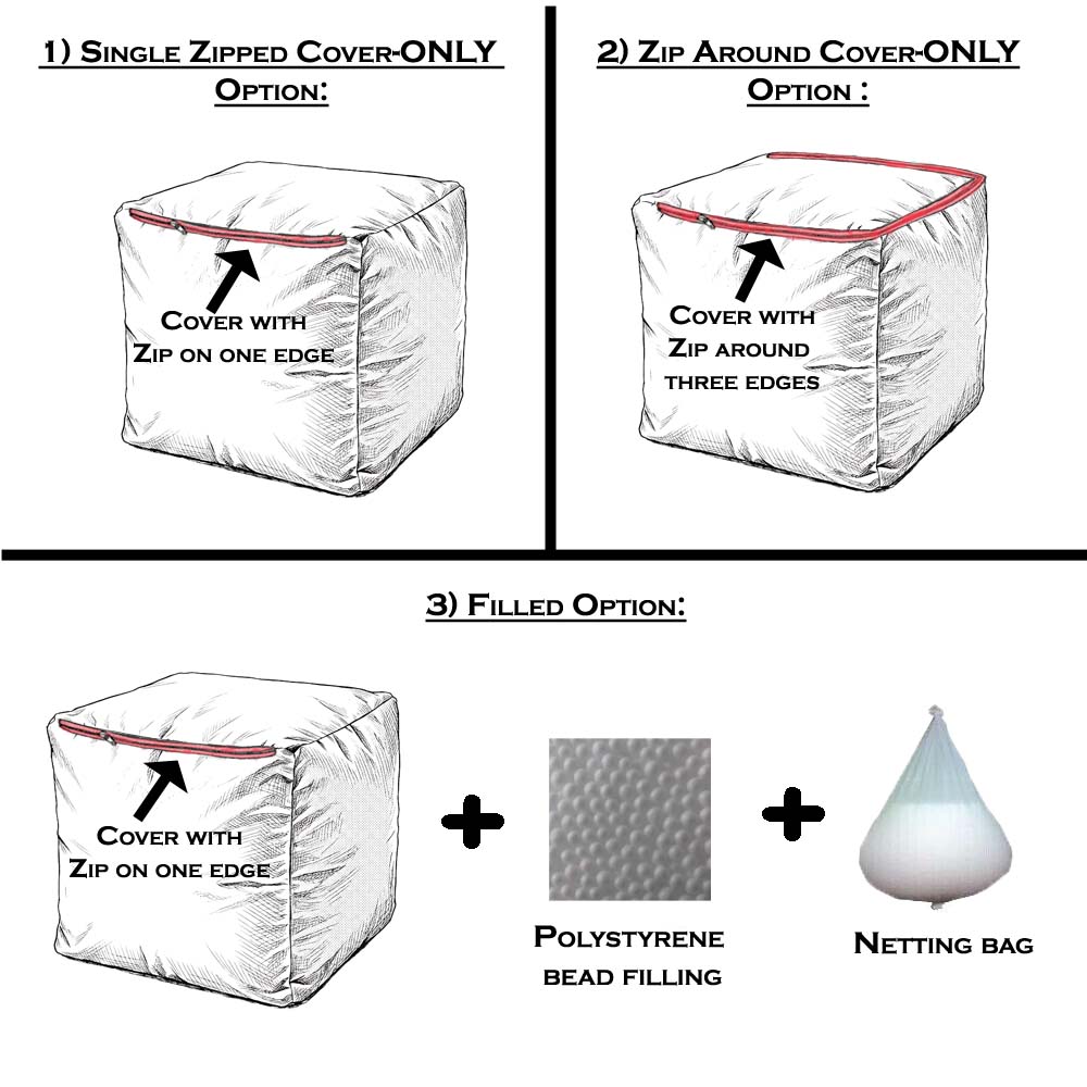 Animal Faux Fur Cube Pouffe Beanbags