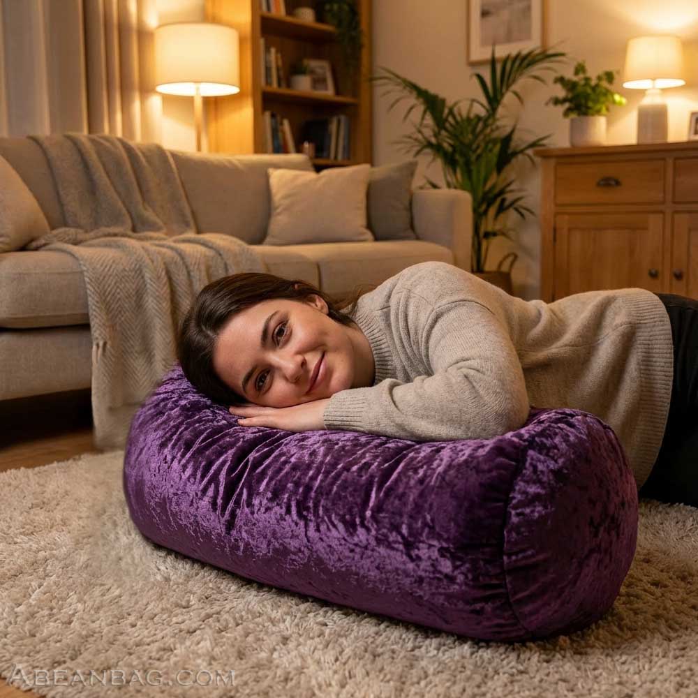 Crushed Velvet Bolster Pillow Beanbags