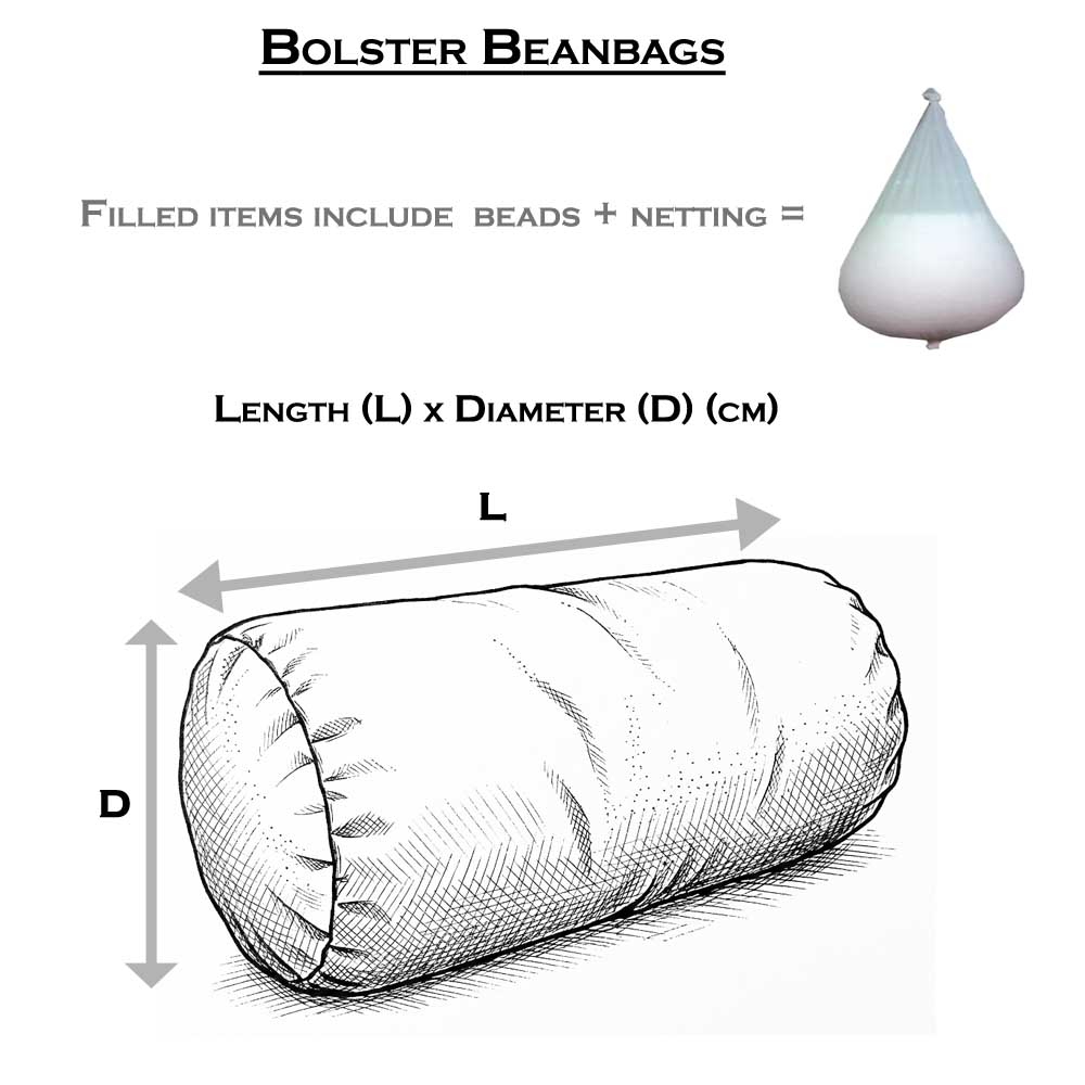 Crushed Velvet Bolster Pillow Beanbags