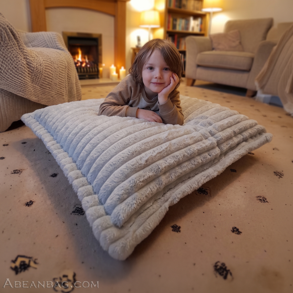 Ribbed Faux Fur Bean Bag Lounger